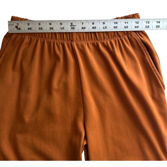Lands End Sport Knit Straight Leg Pants S Elastic Waist Rust Orange - Picture 5 of 9